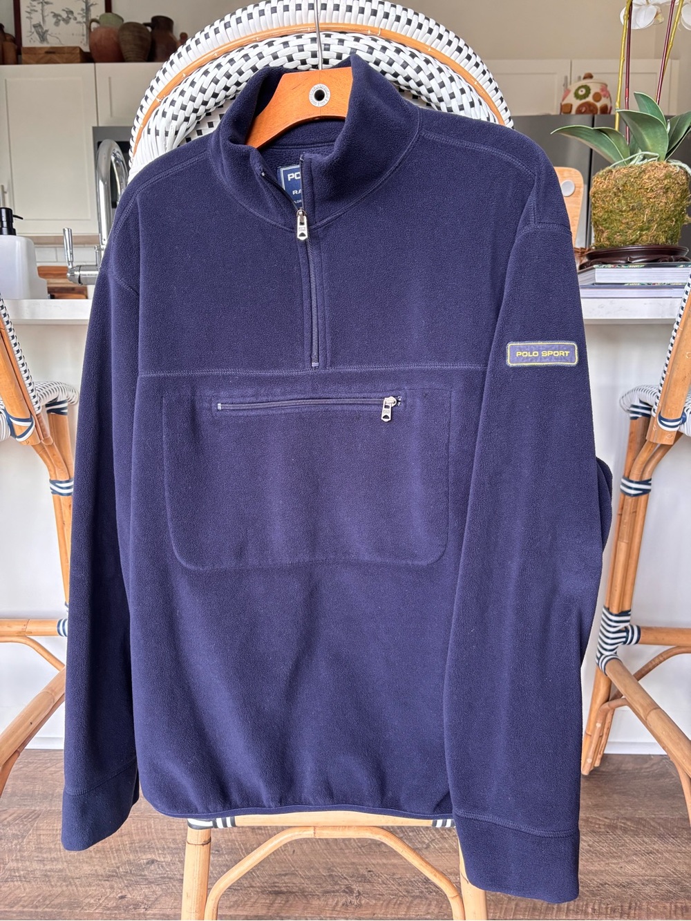 Vintage Ralph Lauren Polo Sport Navy Polartec Quarter-Zip Fleece Pullover